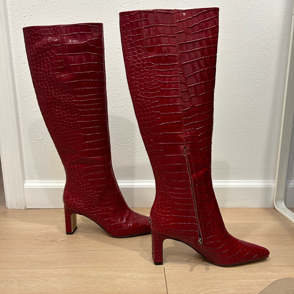 Sam Edelman Red Knee High Boots